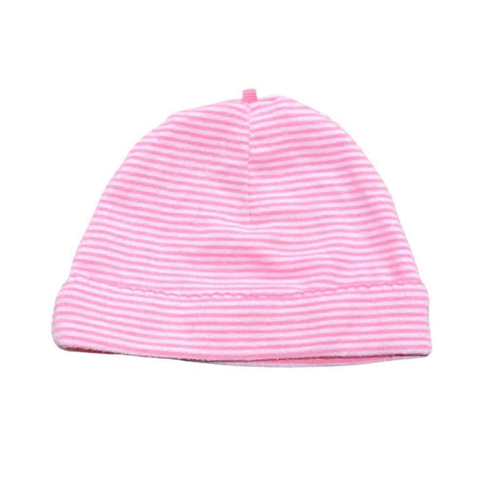 Neon Pink Striped Infant Beanie Hat